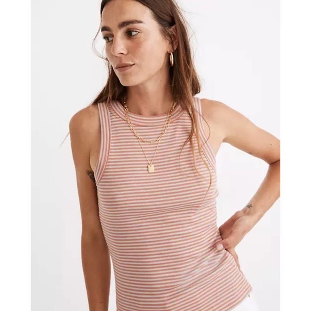 Madewell Brightside Tank Top in Parnell Stripe style NA513 size medium